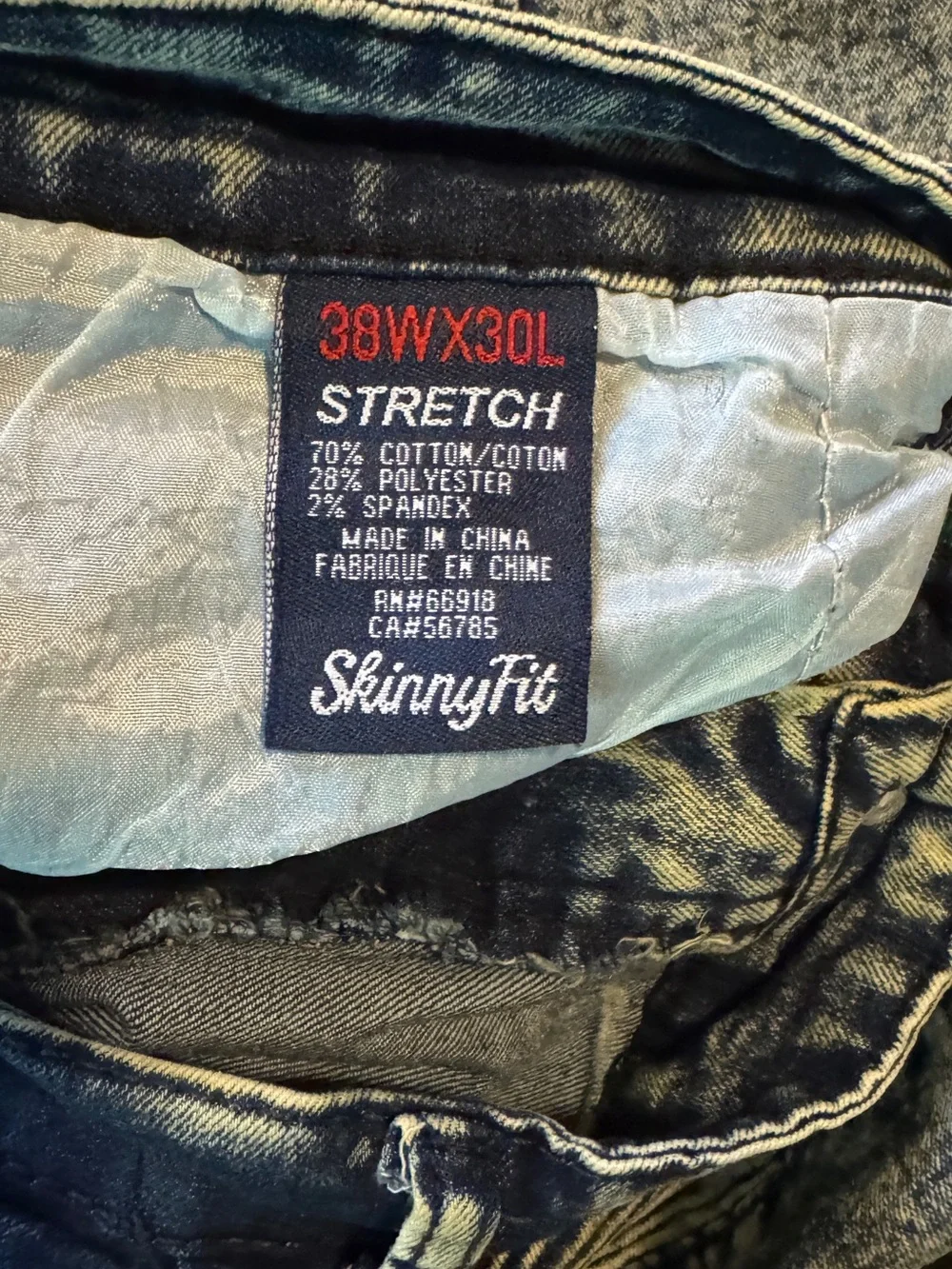 Phat Farm Acid-Wash Moto Jeans